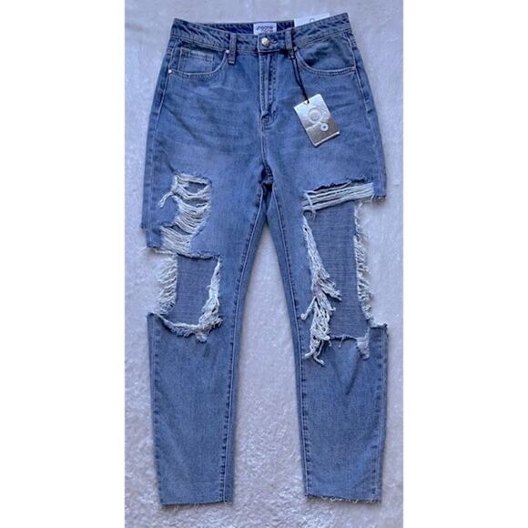 NWT Insane Gene Free the People Mid-Rise Distressed Boyfriend Jeans, Size 7/27W - Picture 12 of 16